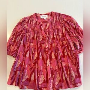 ba&sh Vibrant Pink and Red Blouse